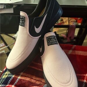 Nike Pink and Black Slip-On Sneakers